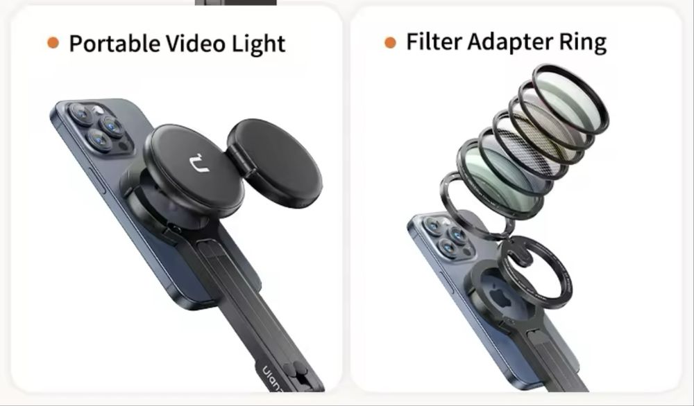 Штатив магнітний для телефону з карабіном Ulanzi MA30 тримач