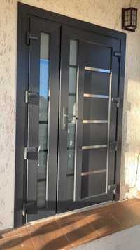 двері вхідні металопластикові  2 сторін колір  дверний профіль