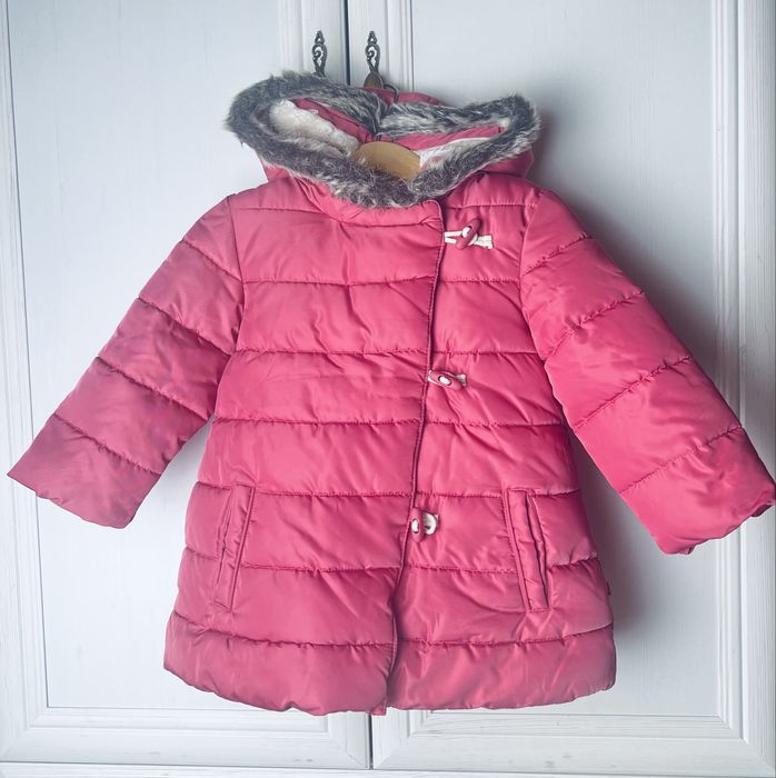 Jak nowa, bardzo ciepła kurtka dla księżniczki, kożuszek, Obaibi 80/86