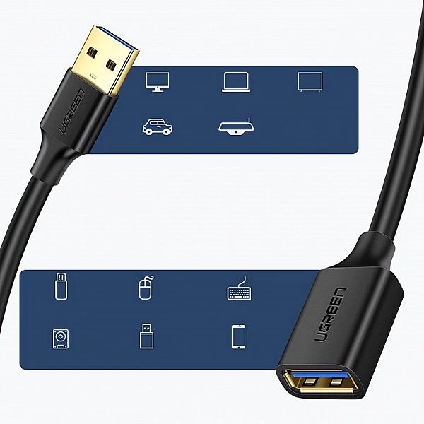 Ugreen kabel przewód przedłużacz przejściówka USB 3.0 (żeński) - USB 3