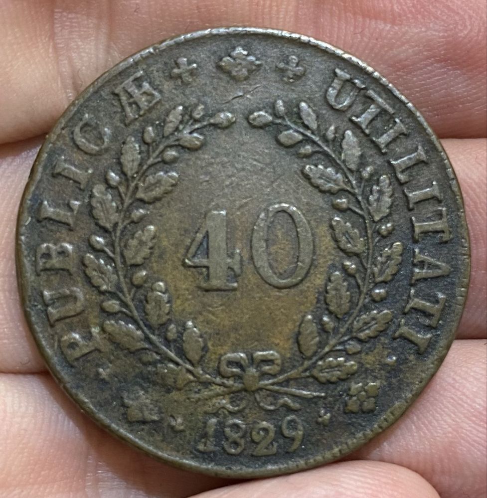 Moeda 40 Reis Pataco D MIGUEL I - 1829