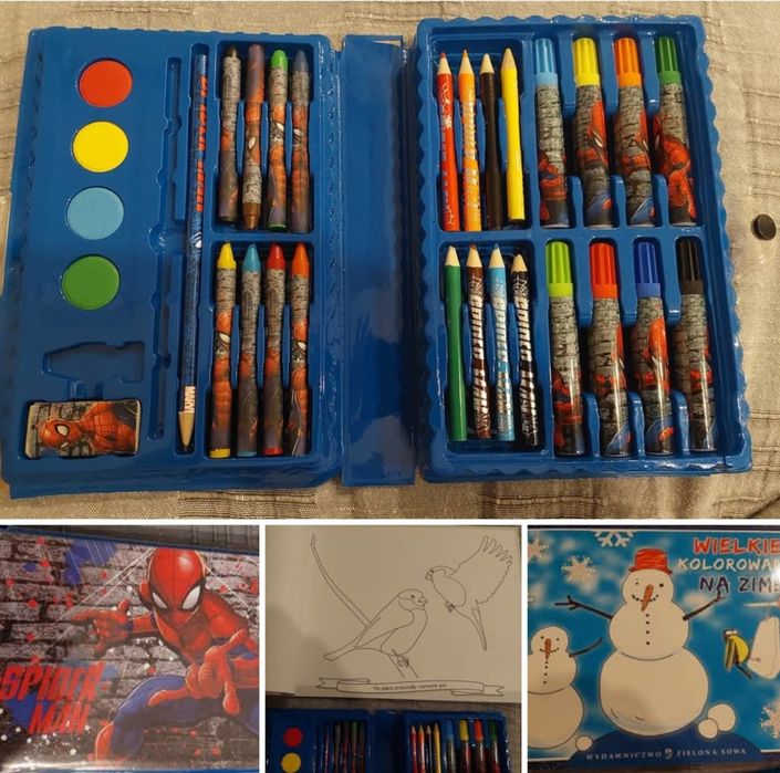 Piórnik Spider-Man z wyposażeniem, kolorowanka gratis