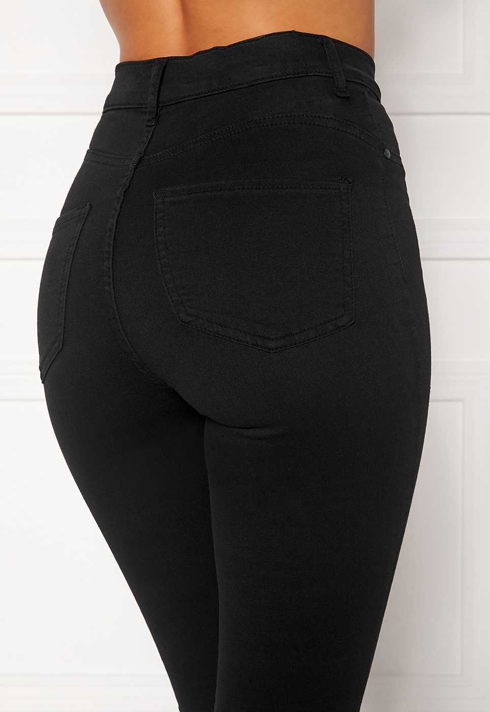 Spodnie czarne wyszczuplające klasyczne push up wysoki stan jeans