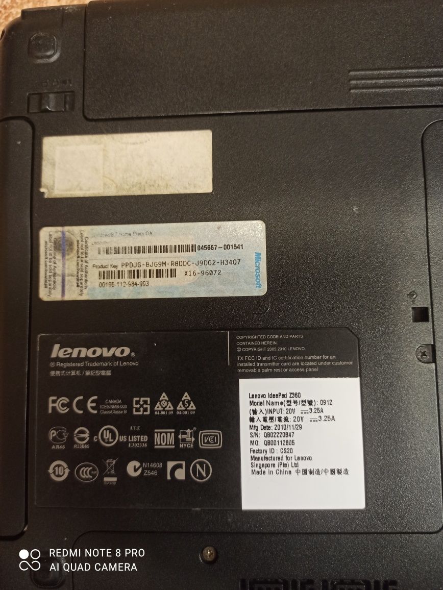 Laptop lenovo z360