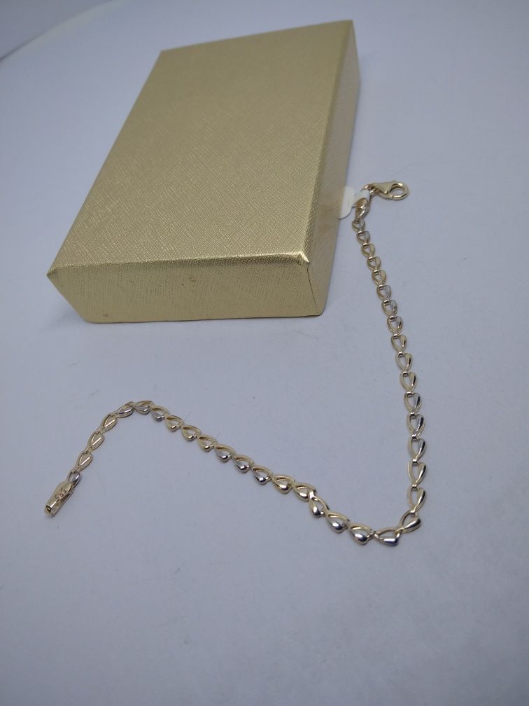 Złota delikatna bransoletka złoto 585 17 cm   350