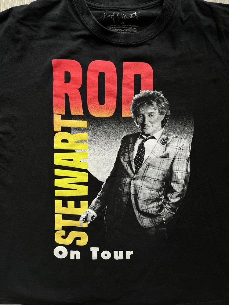 Vintage Czarna koszulka tshirt Rod Stewart on tour