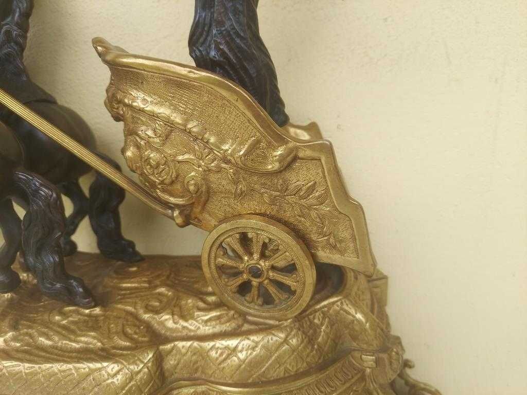 Stary zegar kominkowy empire rydwan rzymski olbrzymi nr 18