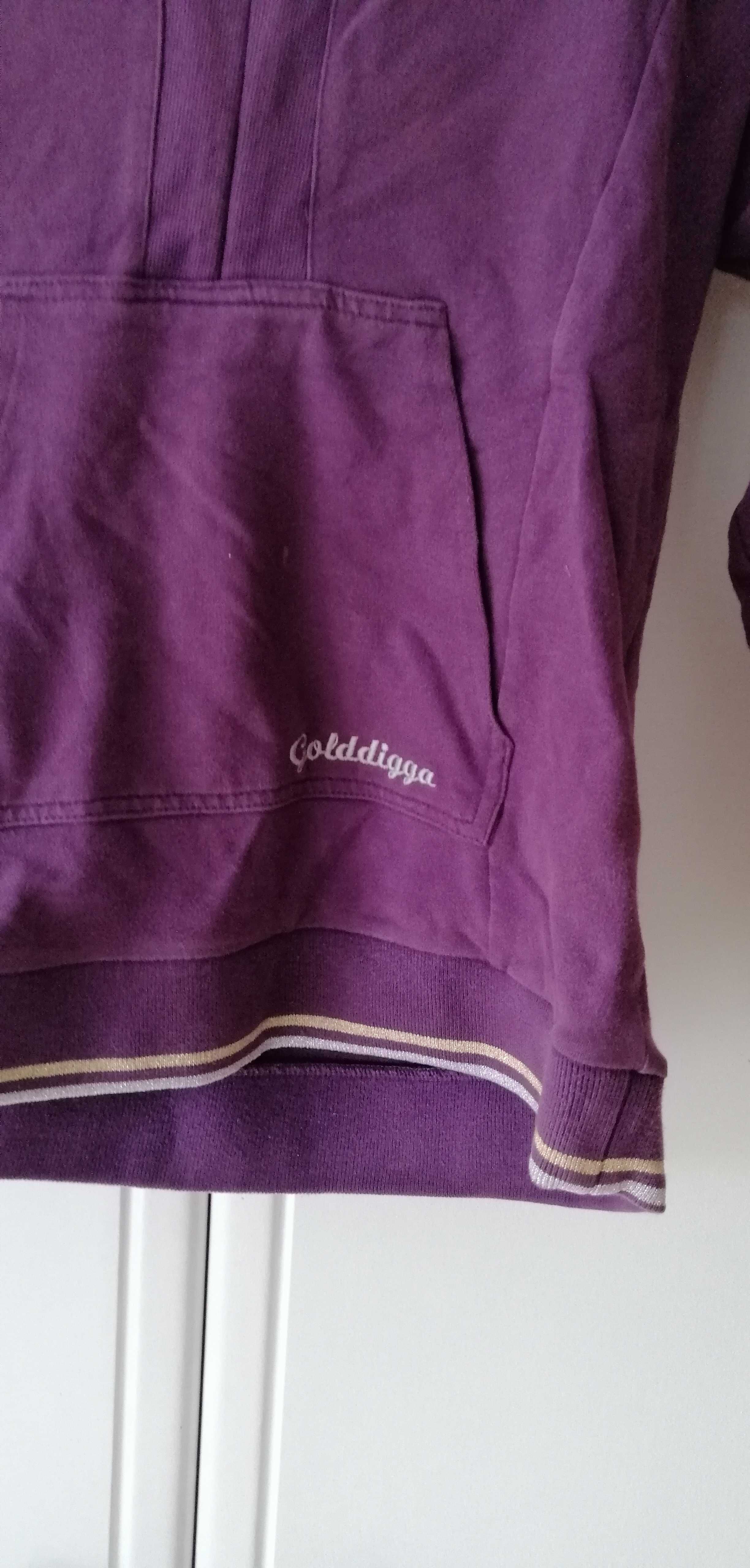 goldigga lśniąca liliowa fioletowa bluza z kapturem 13lat 36S 38M