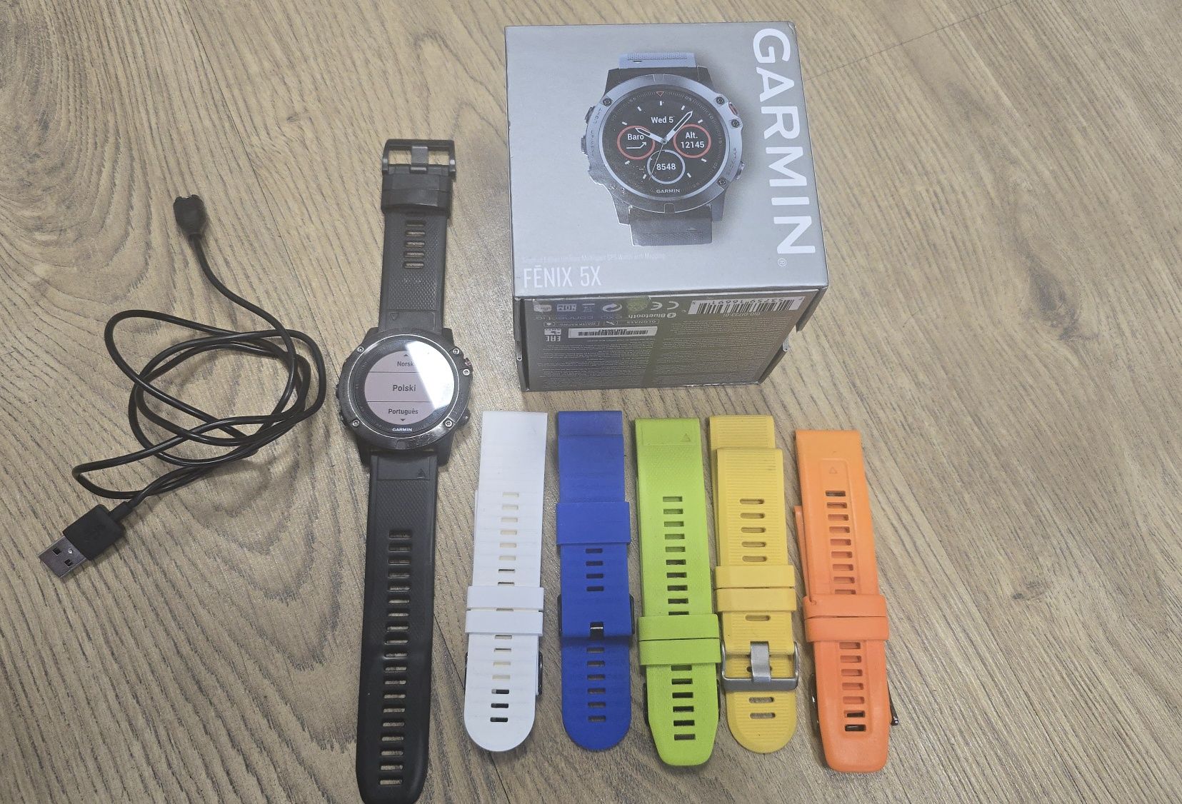 Garmin Fenix 5X Sapphire Edition 51mm, stan b.dobry, 6 pasków