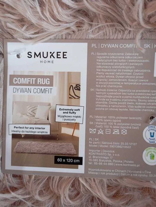 Dywan futrzasty 60 x120 różowy