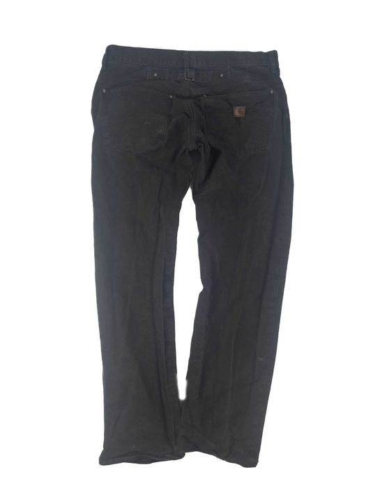 Carhartt czarne spodnie męskie selvadge roper pants japan
