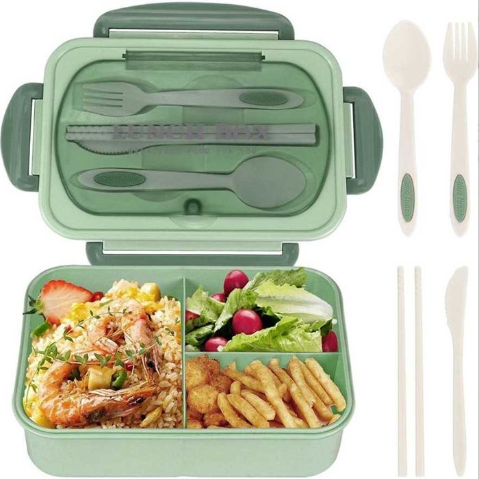Nowy Duży LunchBox Śniadaniówka Pojemnik 1L, 3 Przegrody Wybór Koloru
