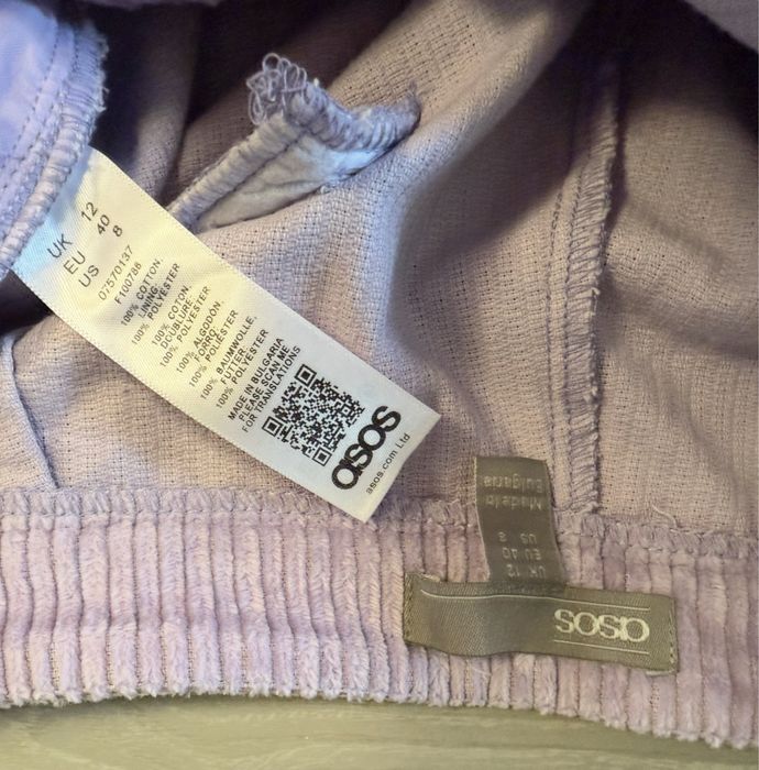 Стильні вельветові штани ASOS, розмір 40, 100% бавовна