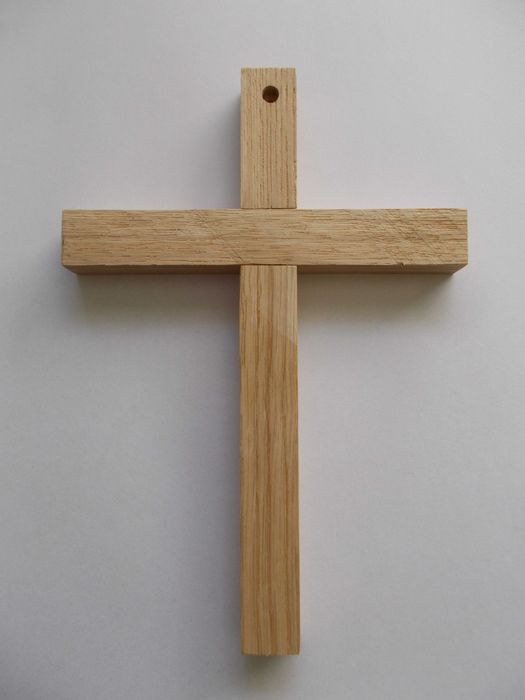 Drewniany duży dębowy krzyż na ścianę 20x14 cm