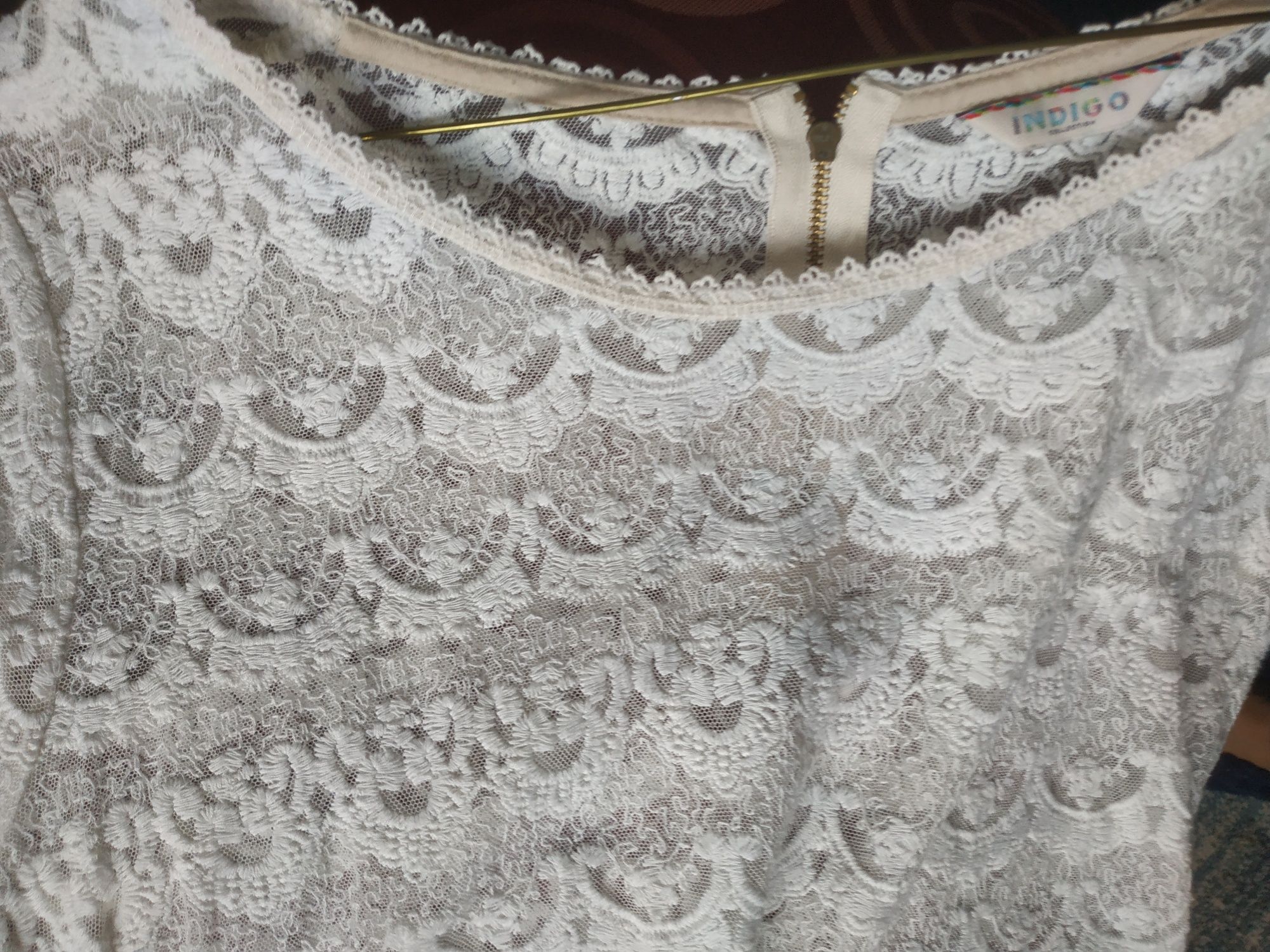 Marks & Spencer elegancka bluzka z koronki 50