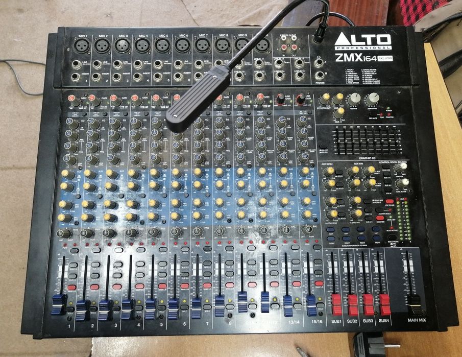 мікшерний пульт Alto professional zmx 164 fx usb з лампою