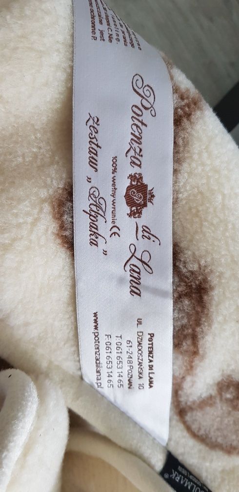 Potenza di Lana Koldra Poduszka Materac 100%welna alpaka