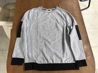 Bluza szara H&M rozm 158 164 łatki sweter szary czarny