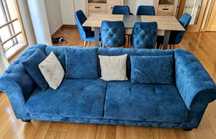 [Oferta] Sofá Cama Azul 3 Pessoas