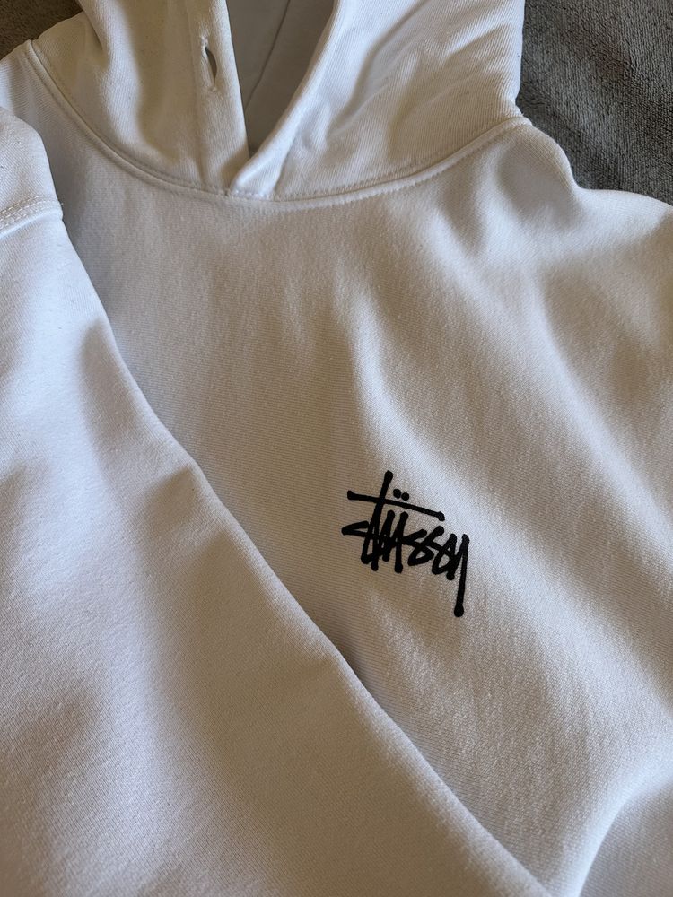 Stussy hoodie white basic