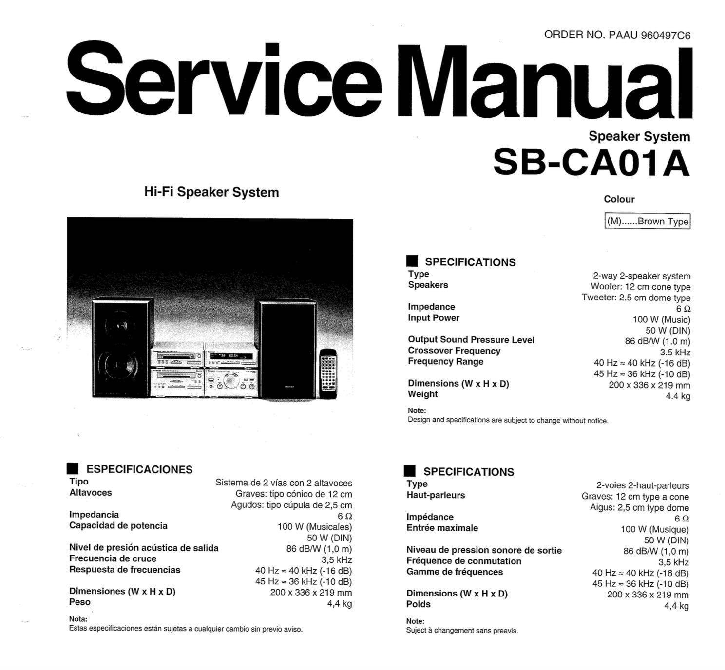Акустична система Technics SB-CA01A
