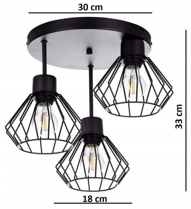 LAMPA WISZĄCA potrójna lampa żyrandol