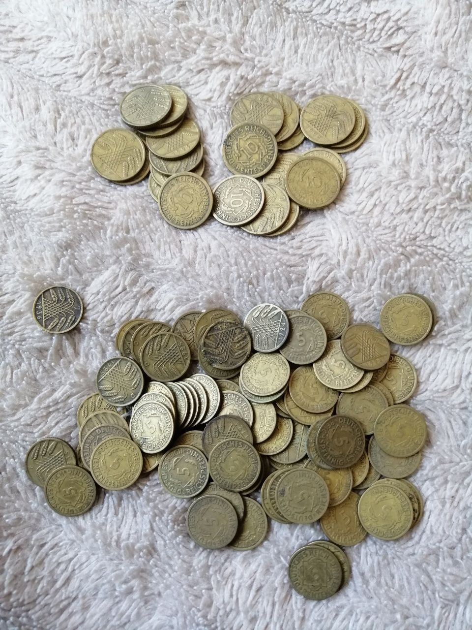 Monety stare 5 i 10 Reichpfenig 100 sztuk.
