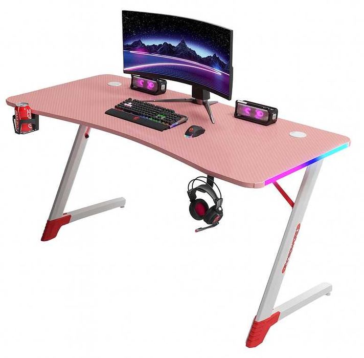 Biurko Gamingowe Komputerowe Stół dla Gracza Nowoczesne LED 140cm BG01