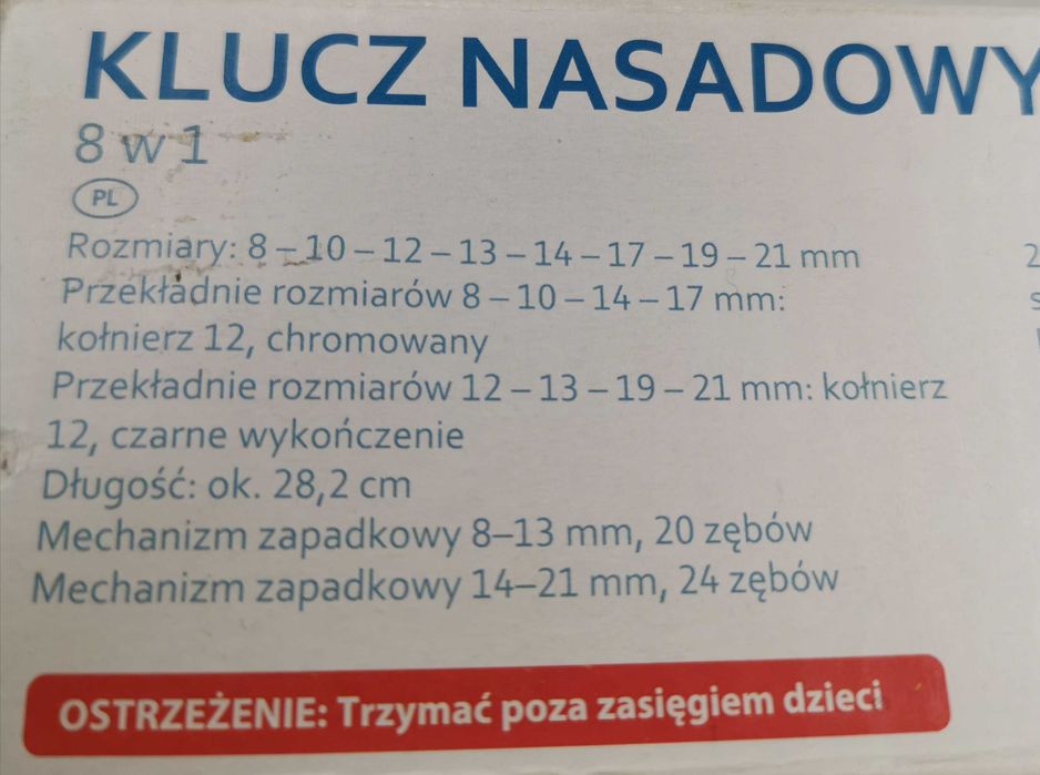 Na Lewara Klucz nasadowy z grzechotką Workzone 8w1