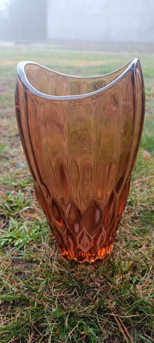 Wazon szklany czasy prl kryształ