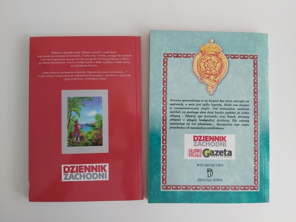 2 szt Książę i żebrak Przypadki Robinsona Kruzoe lektury szkolne