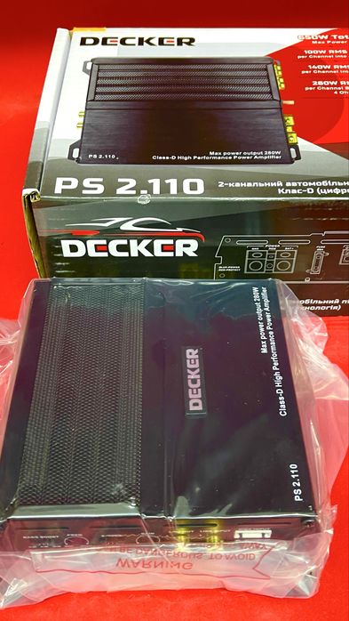 Підсилювач Decker PS 2.110 2-канальний автомобільний/2*100Вт
