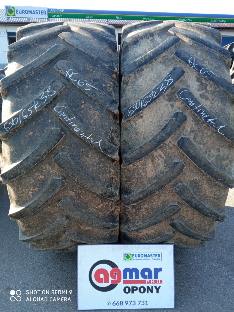 650/65R38 Continental opony używane rolnicze para