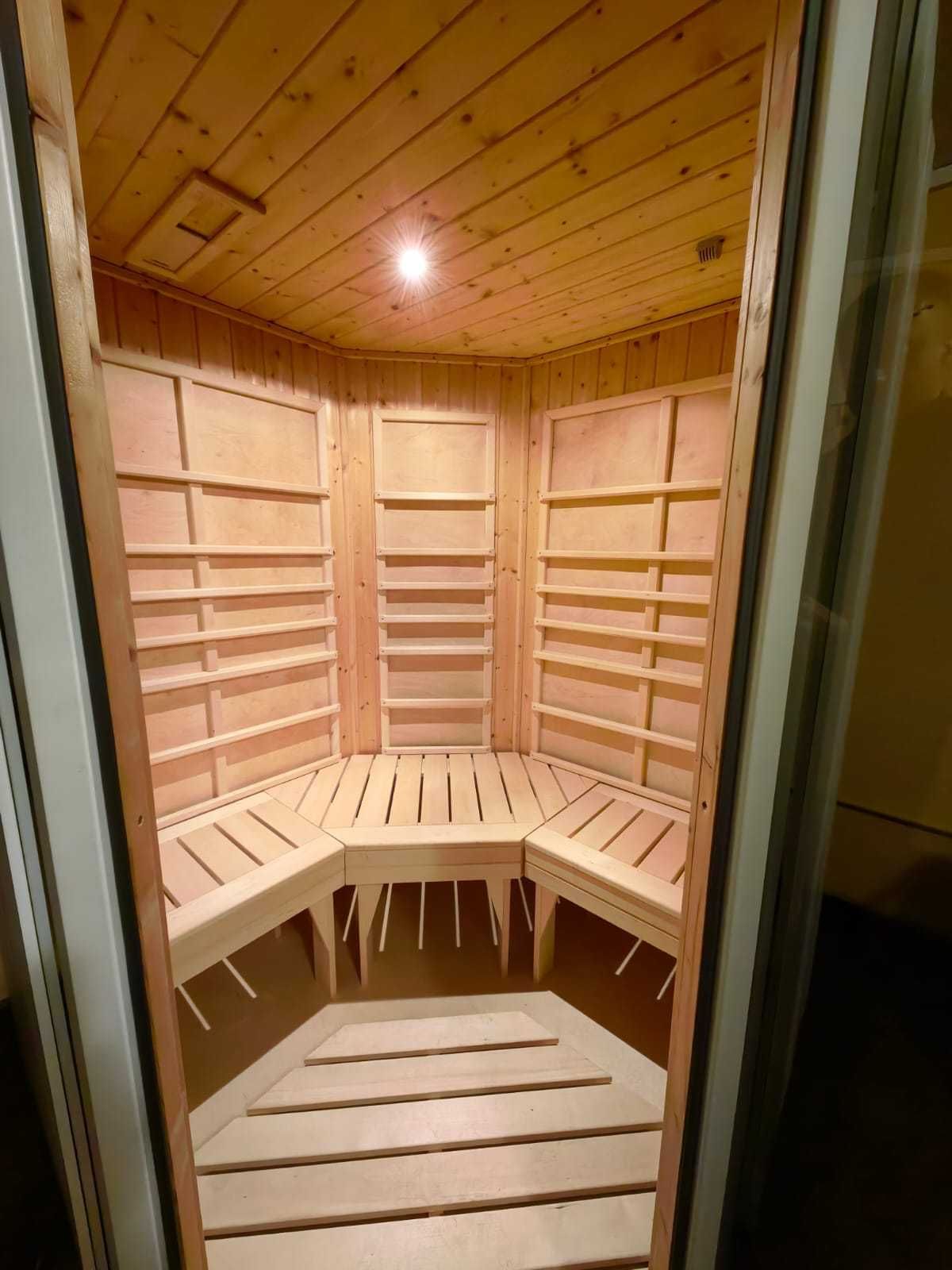 Sauna FIŃSKA INFRARED 2w1 sucha 3os piec HARVIA 230v BIAŁA zewnetrzna
