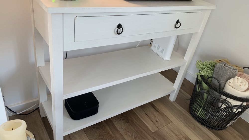 Consola branca com gaveta