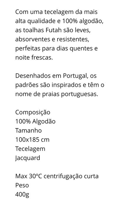 Toalha de praia Futah com etiqueta nova