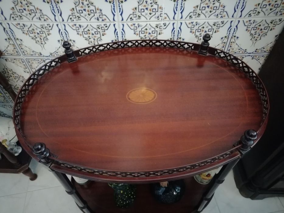 Mesa Apoio Bar Antigo C Rodas