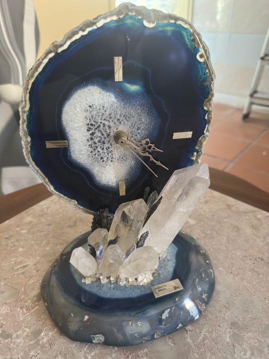 Relógio de mesa Agata com pedra natural