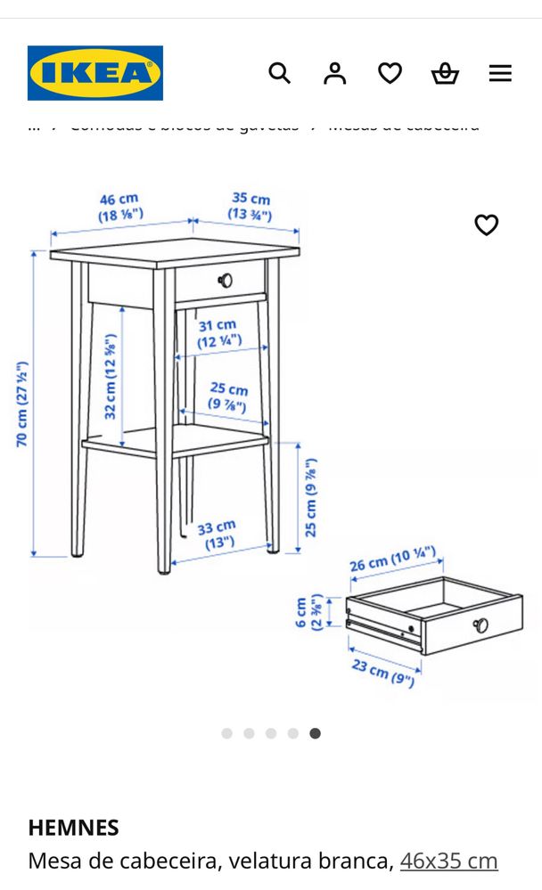Mesa cabeceira ikea