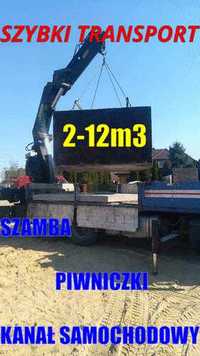 Betonowe- kanały samochodowe, betonowe-piwniczki, szamba 11m3