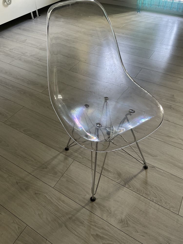 Krzesla plastikowe przeźroczyste 3szt