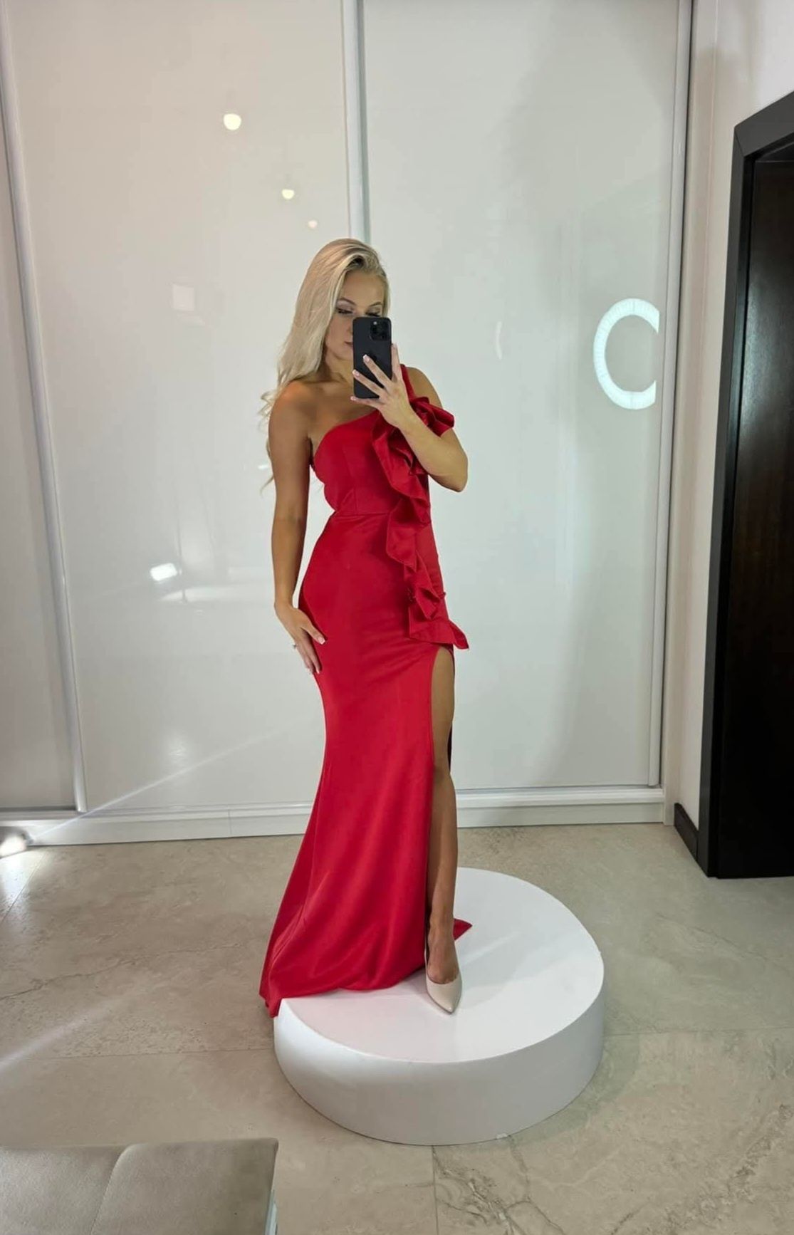 Sukienka maxi syrenka wesele róża 3d