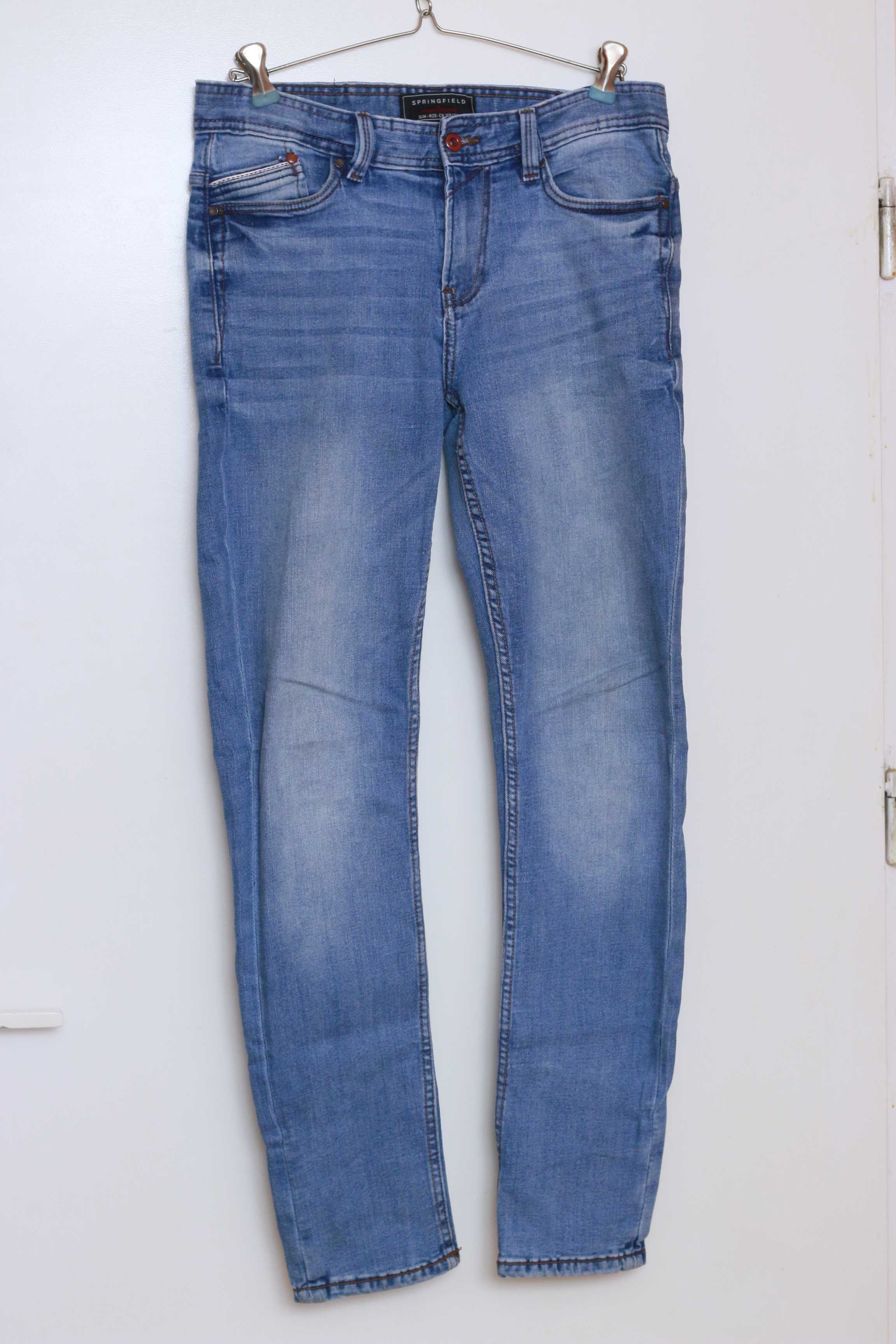 Spodnie jeans Springfield SLIM 165/72A denim indygo szer 41cm