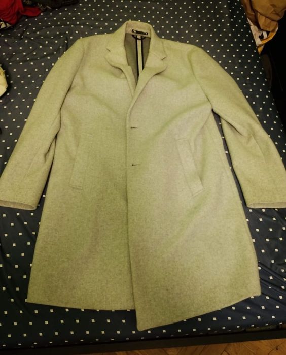 ZARA płaszcz Męski L   jasnoszary!  150zl