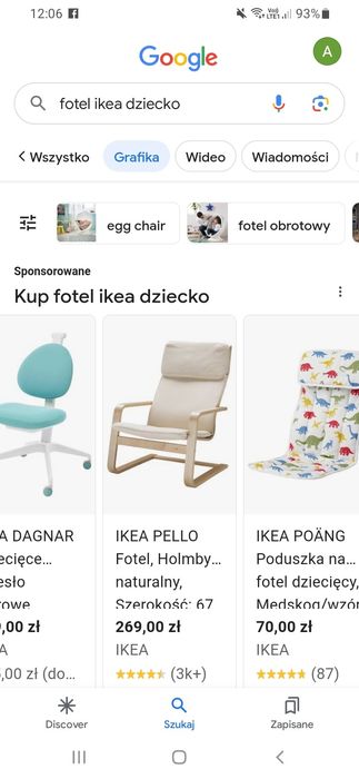 Fotel dzieciecy ikea