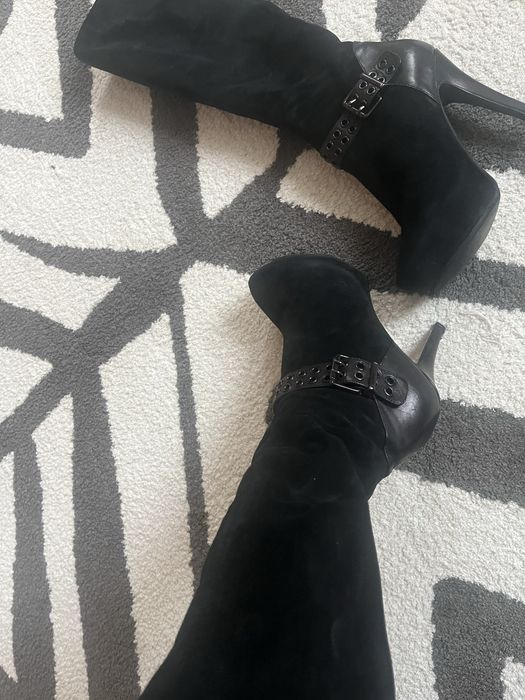 Сапожки натуральний замш та шкіра