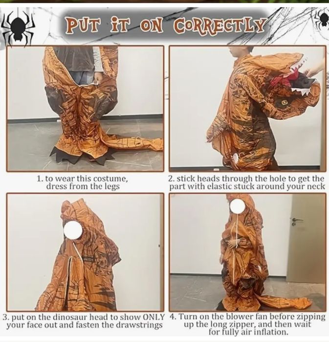 Костюм динозавра надувний дитячй