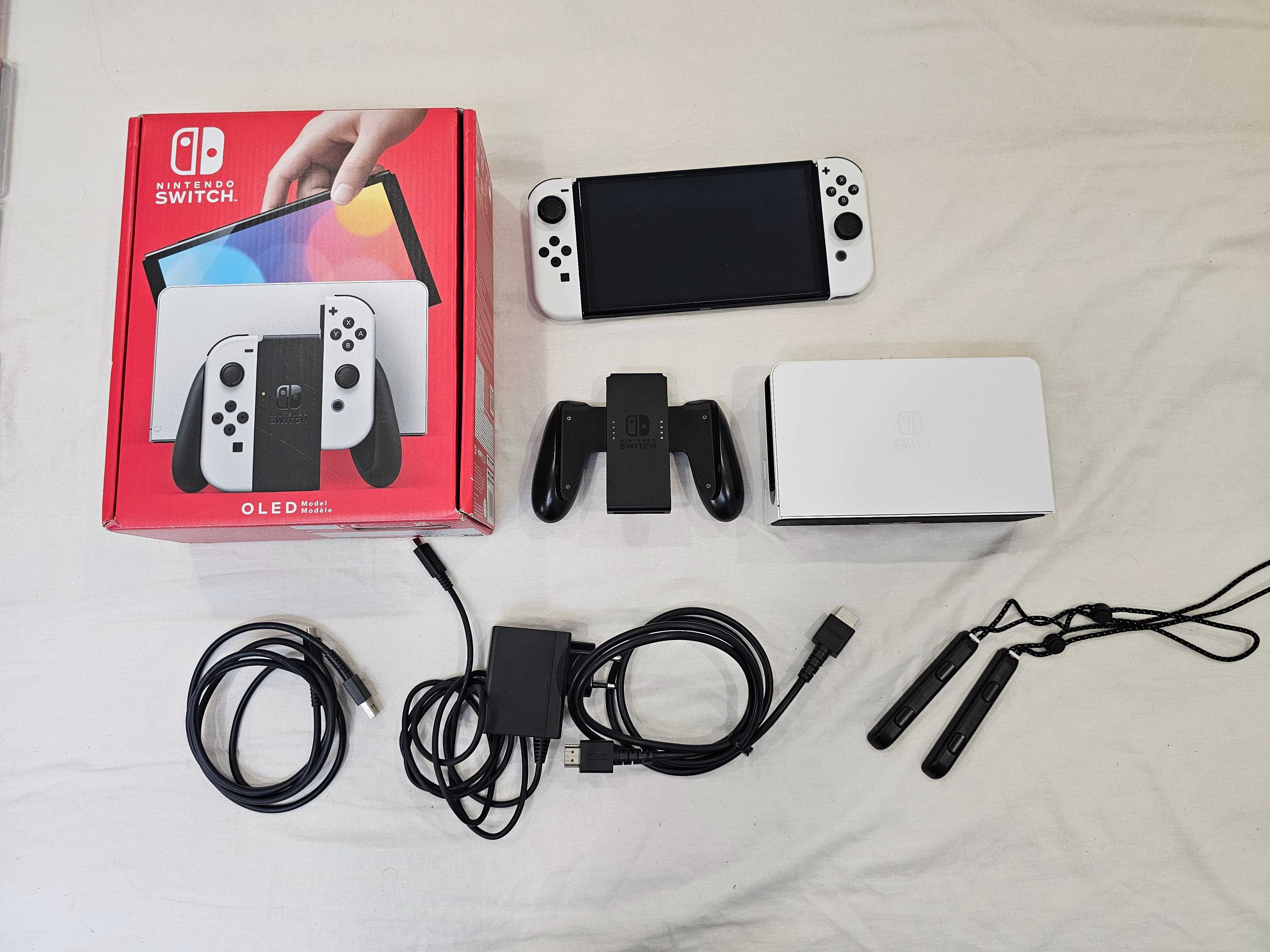 Nintendo Switch OLED  512gb c/ garantia + 10 Jogos + 2 Comandos e Case