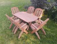 Komplet mebli ogrodowych 6 krzeseł + stół owalny typ X lamel nr 8