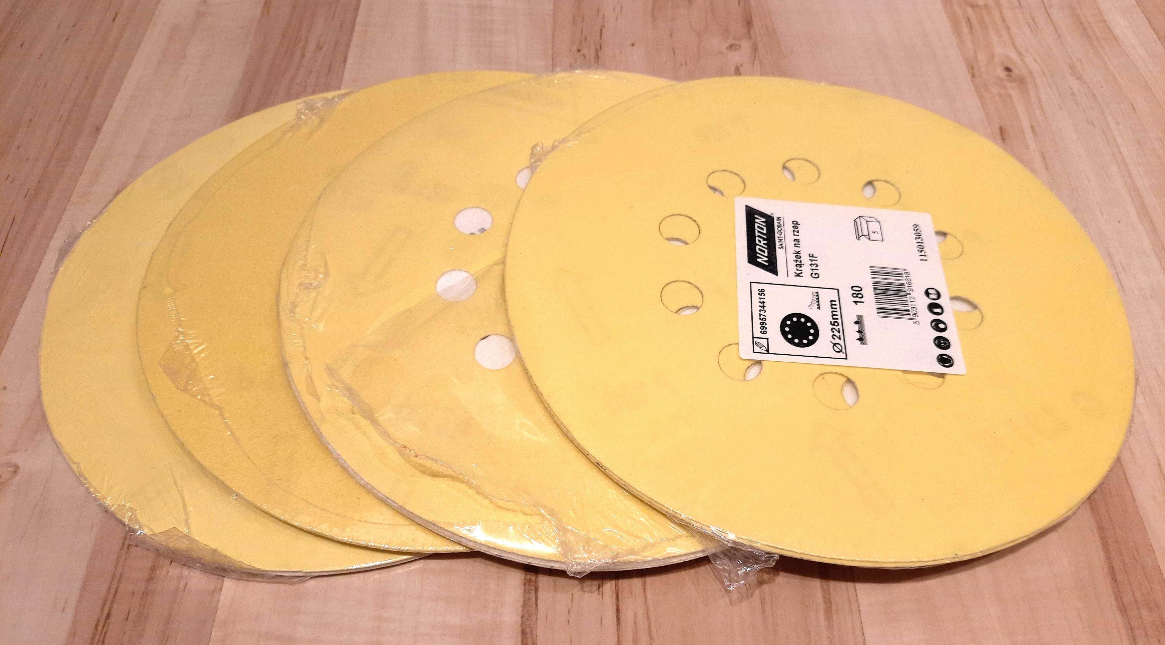 Zestaw 4 kompletów -krążek ścierny 225 mm 10 otworów P180, 5 szt.-nowe
